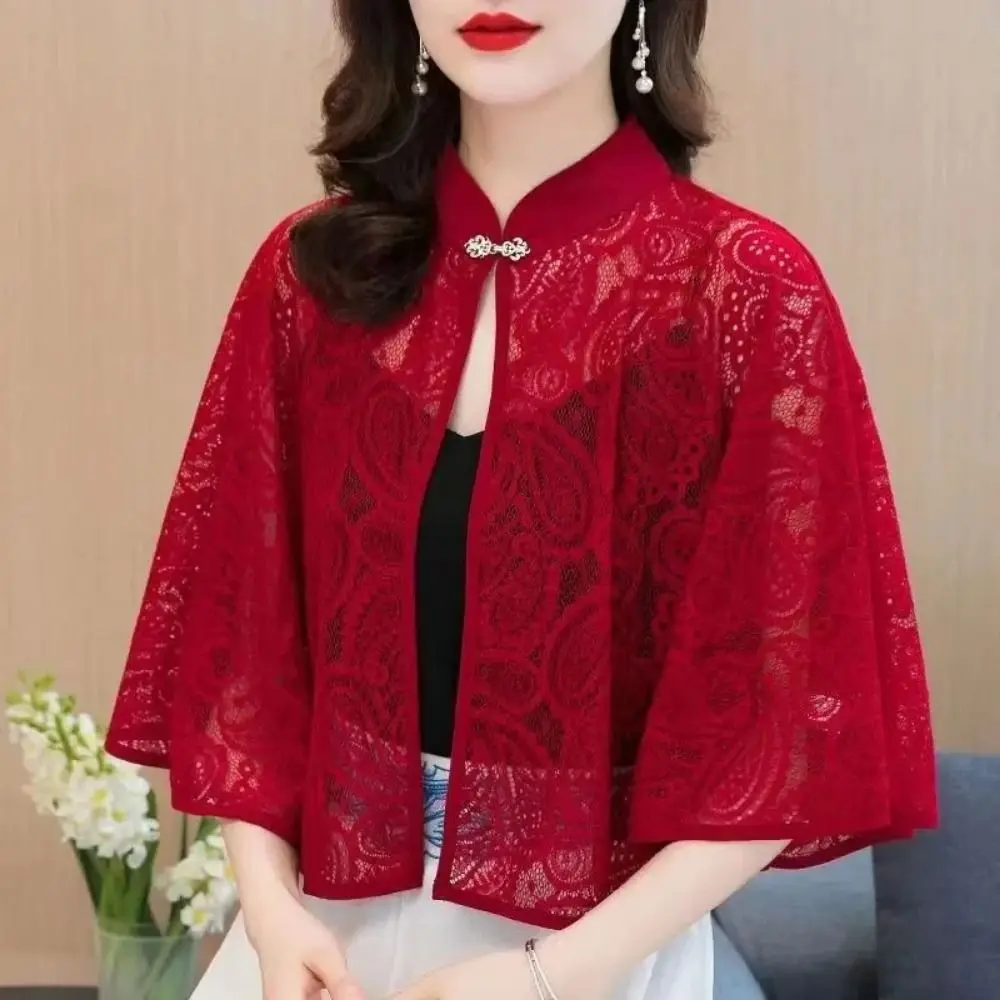 ファッションレトロフラッパーショールボヘミアンシックDIYレースショールポンチョ透かし彫りショートケープ透かし彫りベストイブニングガウンアクセサリー