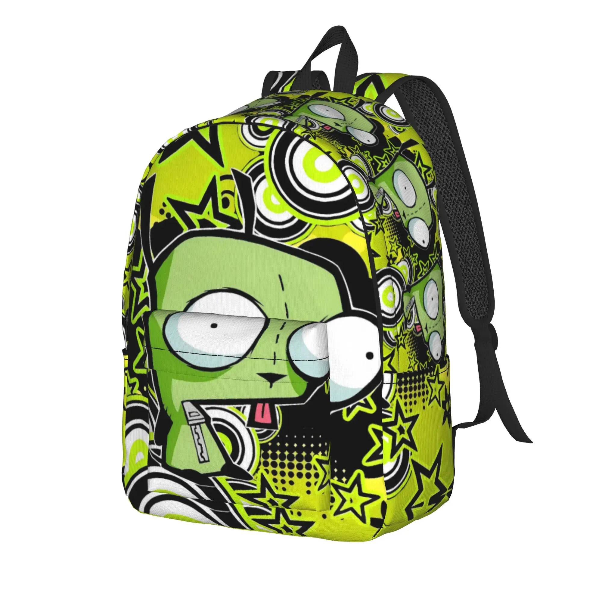 Invaders Zims Alien Cartoon Backpack Male  Breathable Backpacks Polyester Stylish High School Bags Outdoor Style Design Rucksack