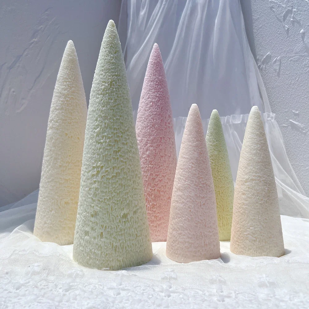 

27CM Cylinder Christmas Ornaments Silicone Mold Cone Christmas Tree Silicone Candle Mold Dinner Soy Wax Silicone Mould