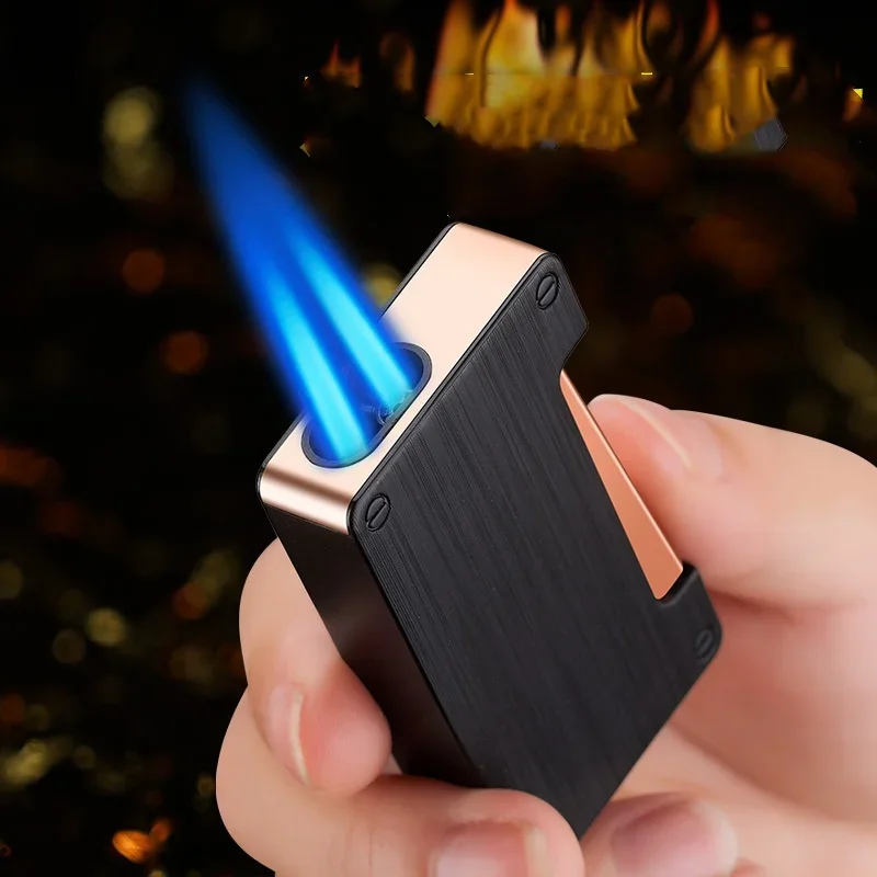 

Double Fire Metal Windproof Turbo Lighter Outdoor Portable Butane Gas Cigar Creative Lighter Men's Gift Cigarette accessories