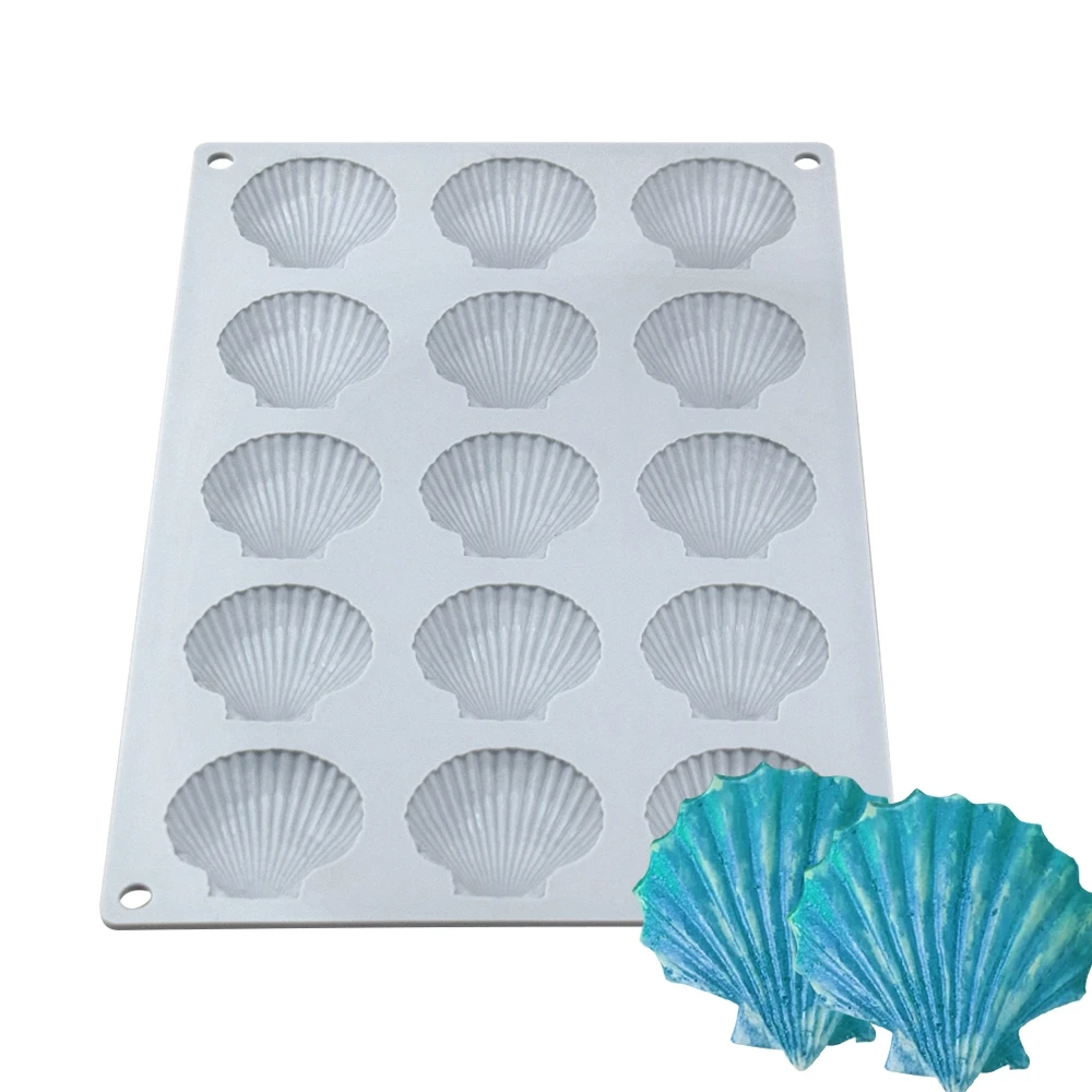 Mostsom Silicone Sea Shell Mold Baking Mould Ice Cube Tray Shell Shape Silicone Mold for Chocolate, Soap, Candle, Fondant Mold