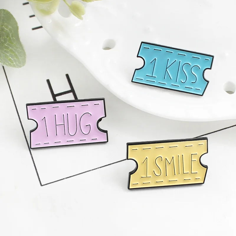 Kaartjes Broches Love Tag Notes Email Pins Bioscoopkaartjes Badge Shirt Rugzak Revers Pin Sieraden Cadeau Cartoon Reisluchtvaartmaatschappij