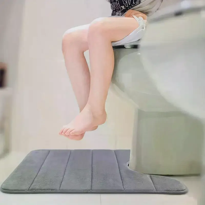 U-shaped Toilet Mat Bathroom Mat Bathroom Carpet Bathroom Carpet Memory Foam Bath Mat Anti-skid Super Absorbent