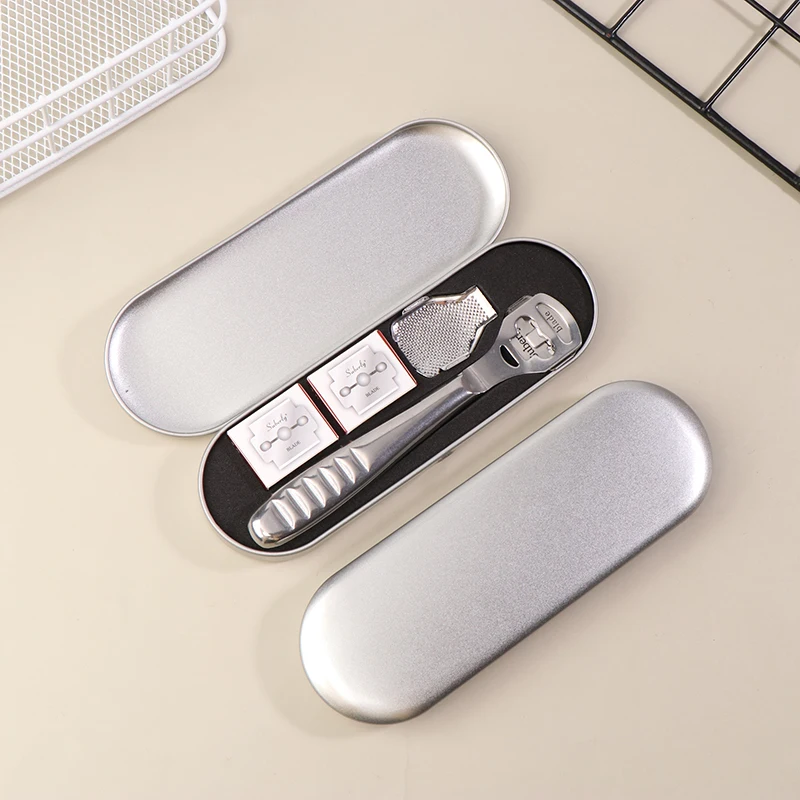 مجموعة أدوات باديكير من الفولاذ المقاوم للصدأ - ماكينة حلاقة للقدم لإزالة الجلد الصلب ومسامير القدم والجلد الميت #4