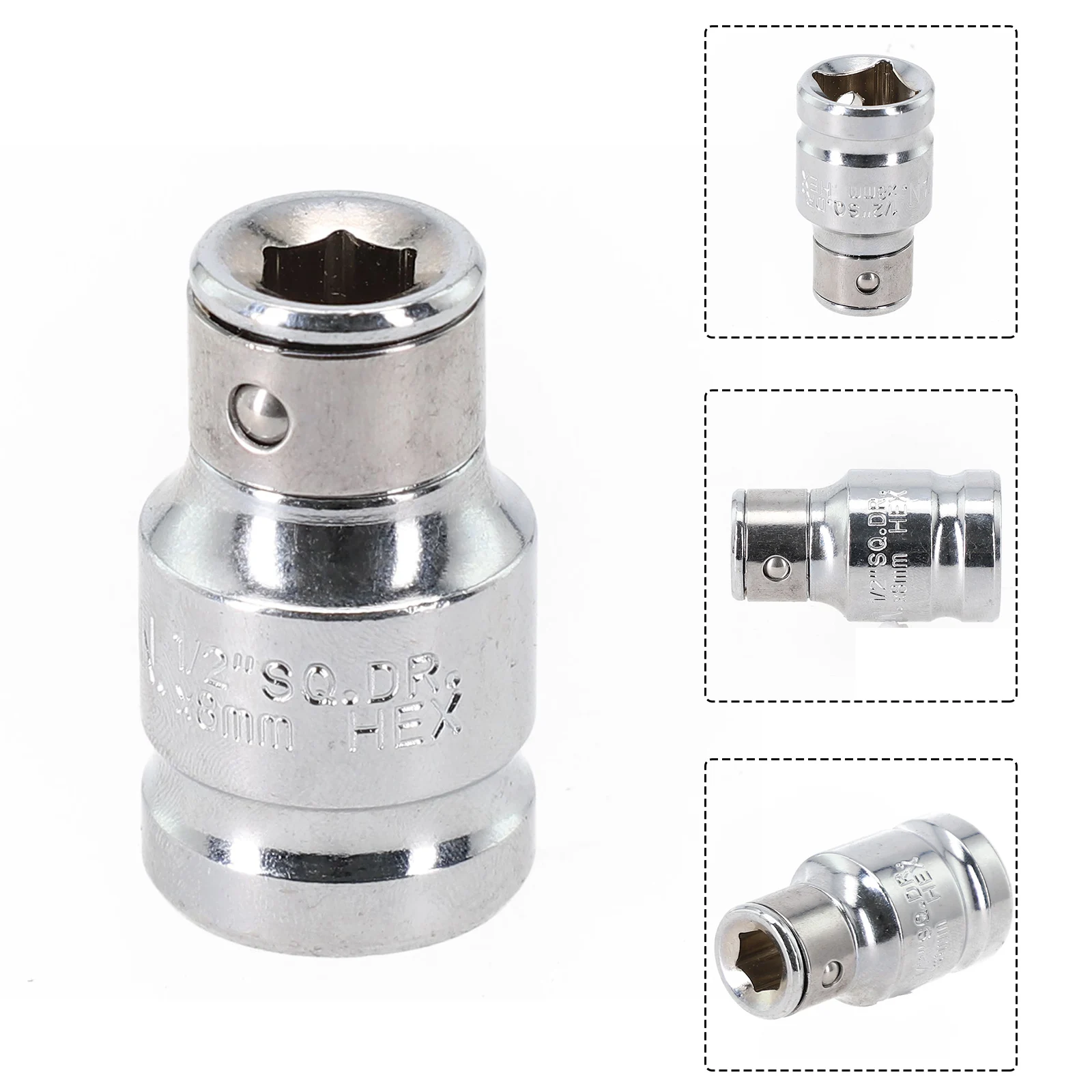 1pc Impact Socket Adapter 1/2 To 1/4 1/4 3/8 Square Nut Quick Wrench Ratchet Adapter Electric Tools Replacement