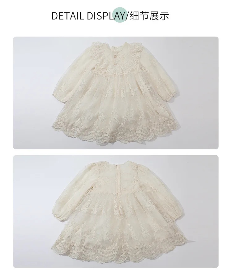 Girls dress 2026 Spring and Autumn Sweet Baby new ruffled lace skirt one-piece children's clothing Korean version princess dress