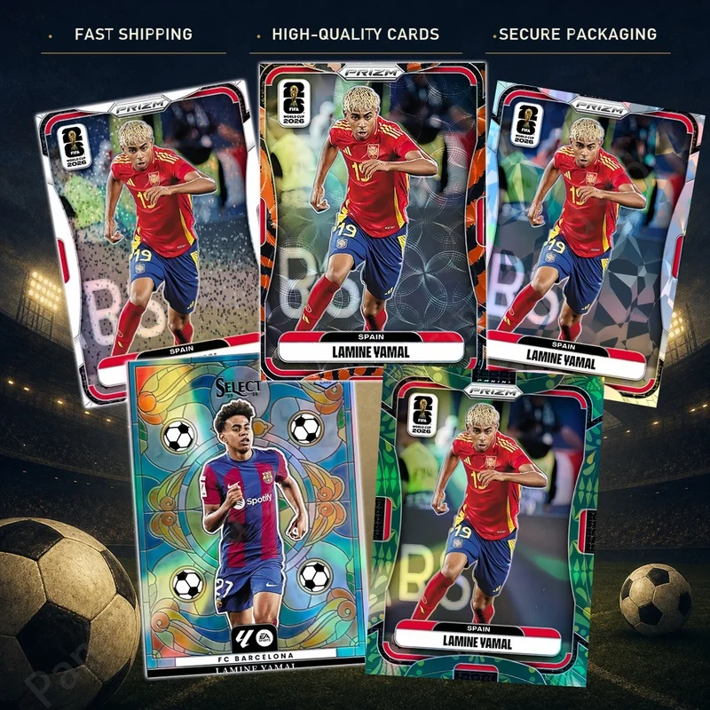 DIY Homemade Football collection card Panini FIFA World Cup Tiger pattern  Cracked ice Tiger  Collection Lamine Yamal