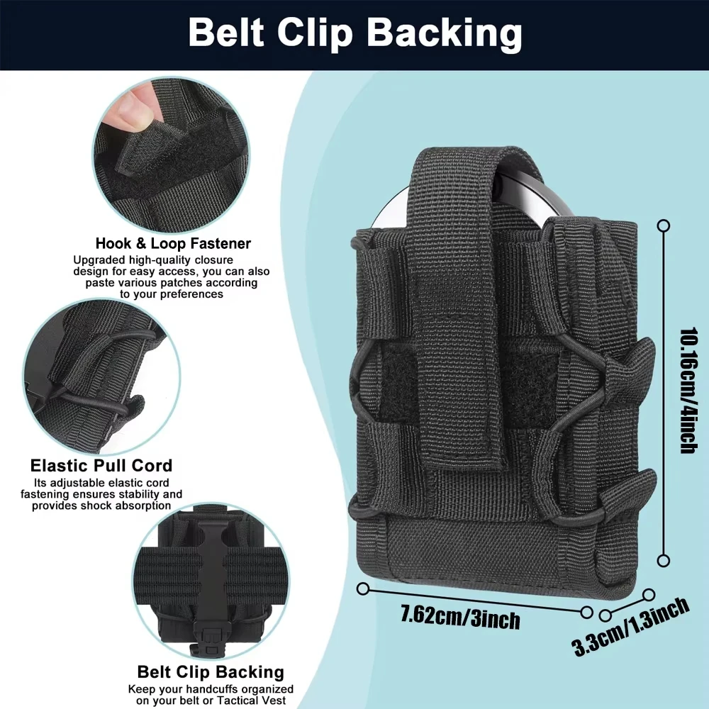 Tactical Handcuffs Holder Molle Pouch Open Top Universal Handcuff Case Shackles Holster Waist Bag Belt Hunting Accessories image 2