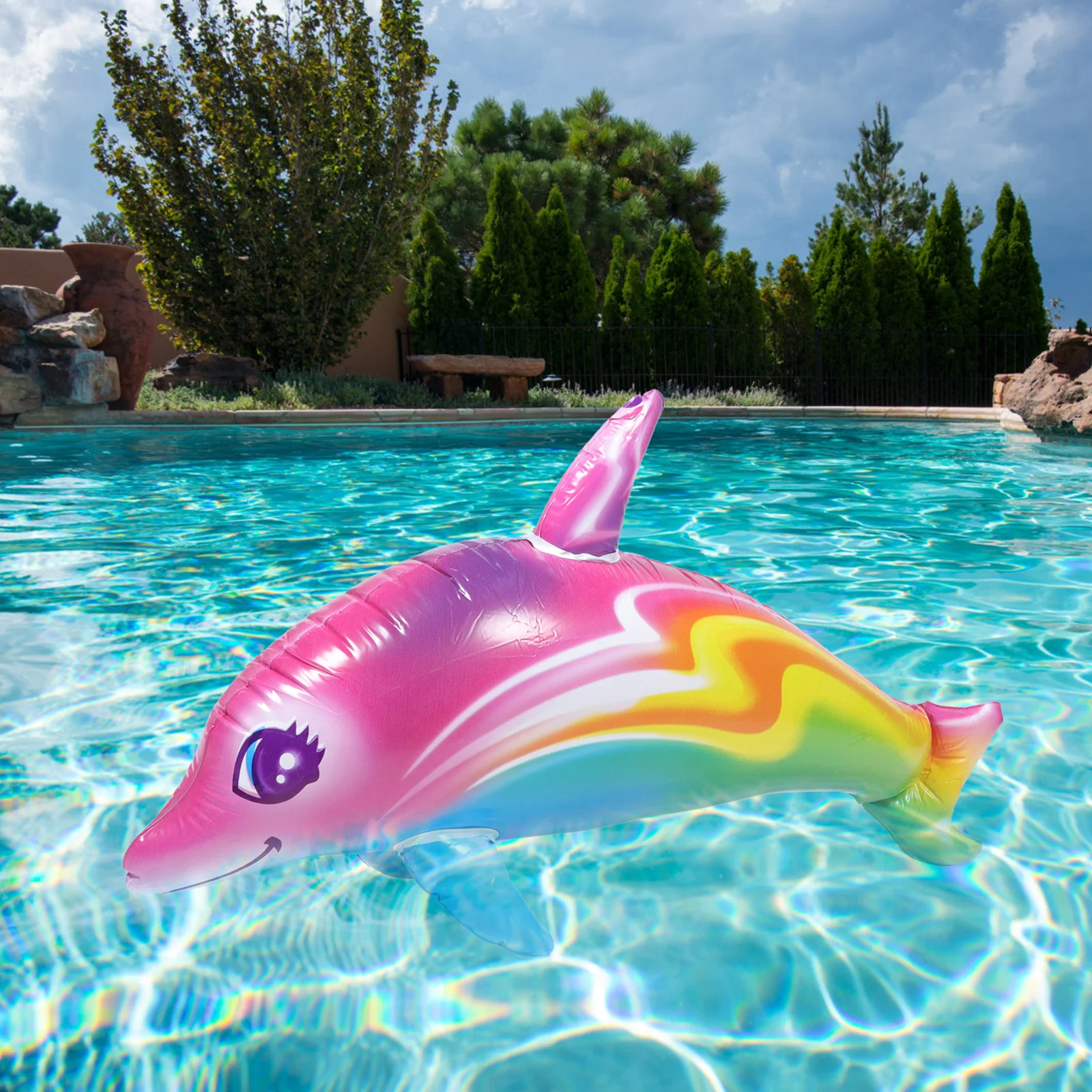 2 Pcs Inflatable Dolphin Toy Mermaid Toys Children's for Kids Animal Swimming Pool Pvc Party Favors Giant Beach Game