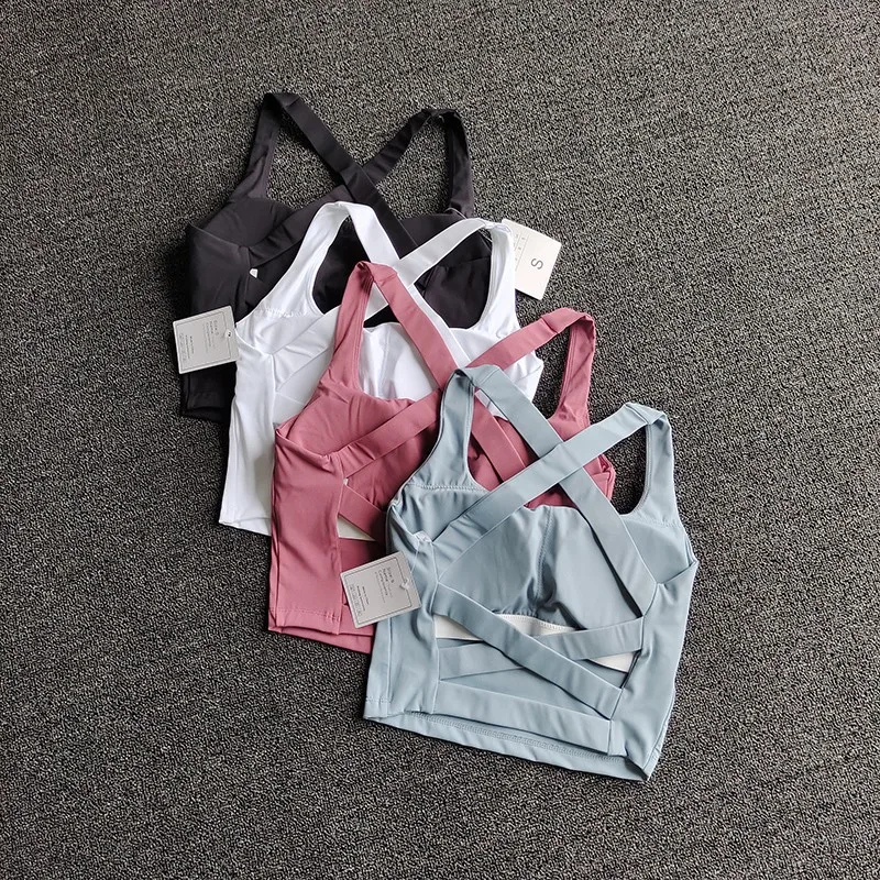 Women Cross Strap Sports Bra Seamless High Lmpact Sport Bra Sexy Yoga Fitness Top Sports Underwear Push-Up Bra Sports Top Female