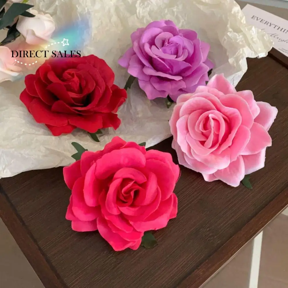 

Cute Cloth Flower Hair Clip Korean Style Vacation Style Headwear Rose Hairpin Red Duckbill Clip Bohemian Style Hair Clip Women