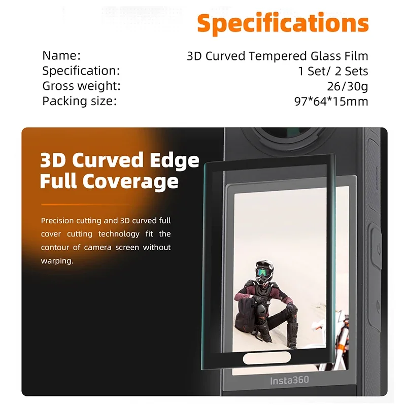 Scratch-proof Protective Film for Insta360 X4 Screen Protector 9H Tempered Glass Oil-proof Film Action Video Cameras Accessories