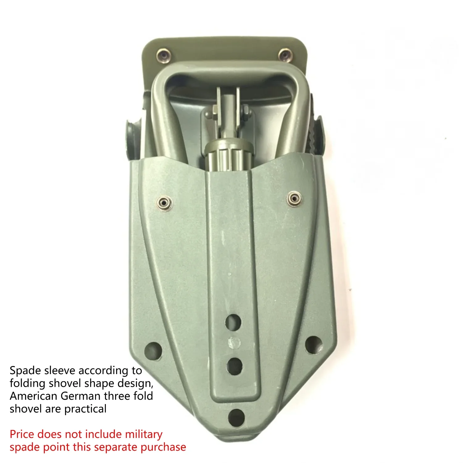 Nueva pala de ingeniería de tipo Virtue verde militar, Lobo marrón, con funda de pala de plástico, se adapta a la hebilla del cinturón de pala plegable