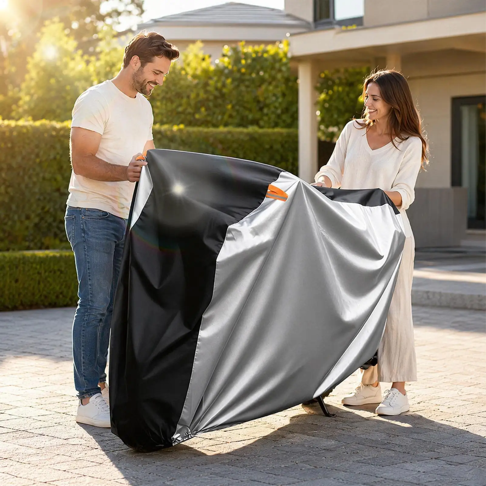 Motorcycle Cover Waterproof Outdoor Waterproof Windproof Dustproof Outdoor Electric Tricycle Covers For Adult Kids Cargo Scooter - view 2