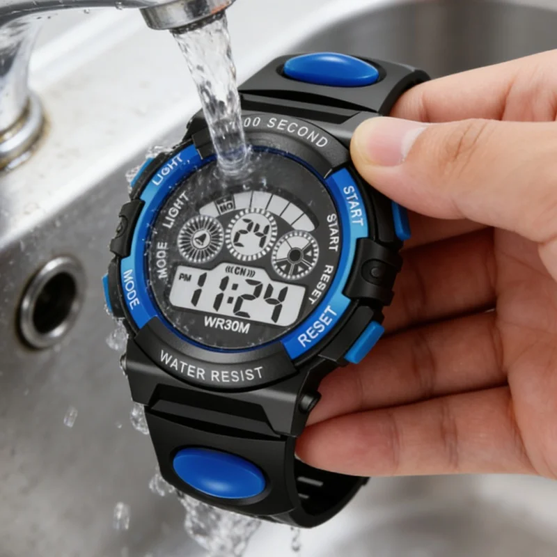 

Спортивные часы для детей, красочные электронные часы, водонепроницаемые на 50 м, цифровые часы для мальчиков и девочек