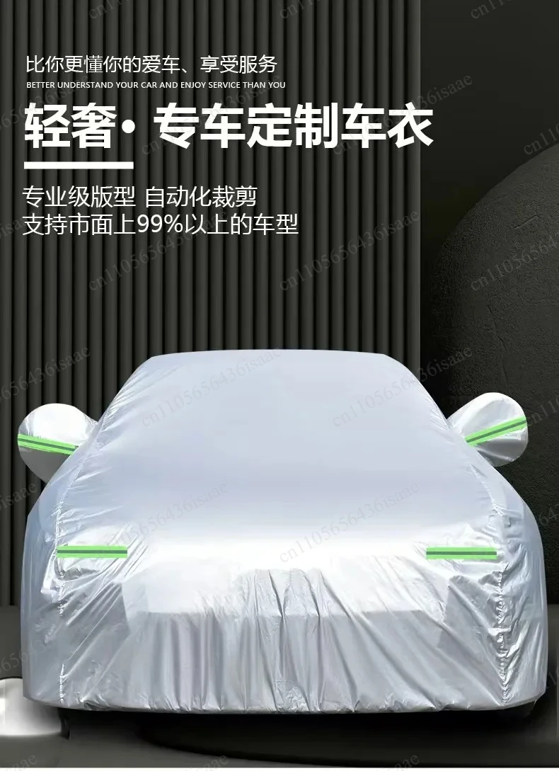 Full Size Car Cover Waterproof UV Sun Protection Scratch Resistant Outdoor Car Protective Accessories