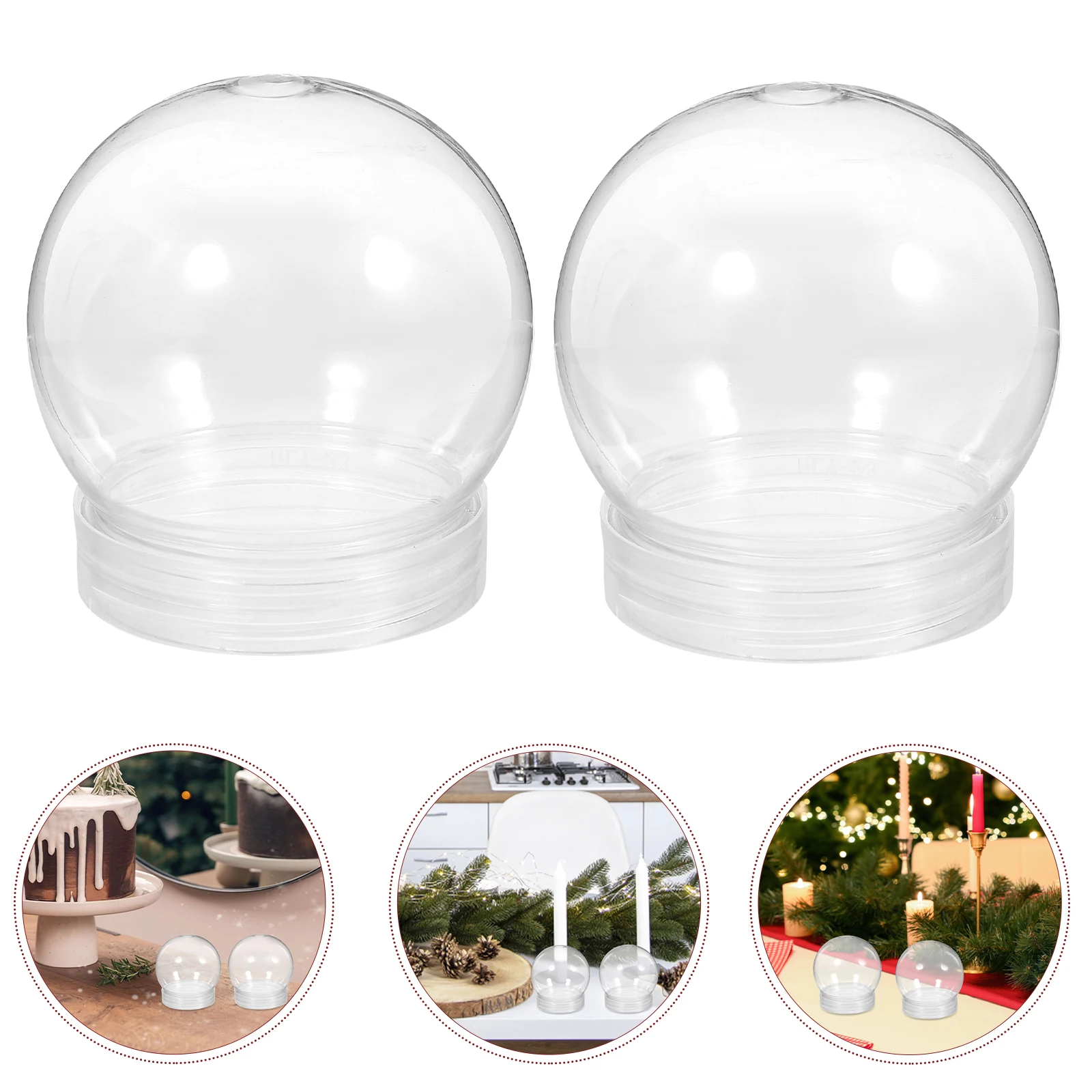 

24Pcs DIY Clear Plastic Globe Christmas Snow Globe Making Prop Transparent Snow Globes With Screw Off Cap Empty Snowball