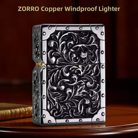 The New ZORRO Brand Pure Copper Five-Sided Windproof Kerosene Lighter Armor For Collection Gifts