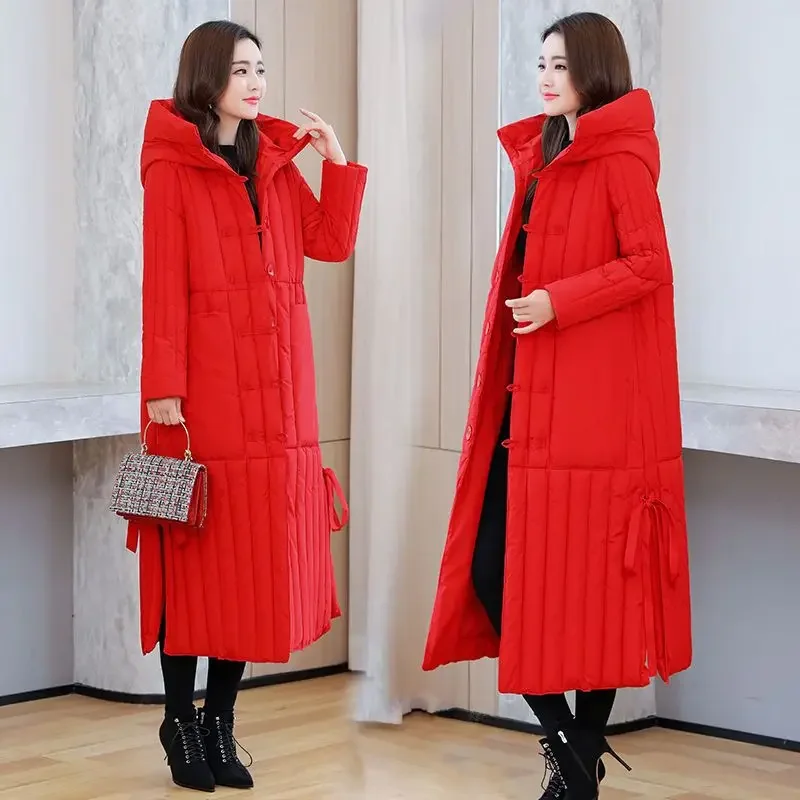 Oversize Lange Winter Jas Vrouwen Hooded Fashion Parka Dikke Warme Gewatteerde Kleding Vrouwelijke Sing Breasted Losse Jassen Plus 3XL