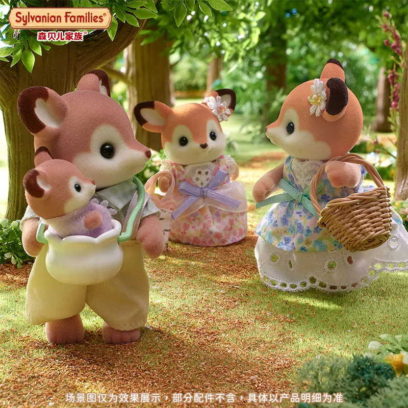 عائلات سيلفانيان كاليكو كريترز بنات ألعاب أطفال مصغرة شخصيات كرتونية دمية على شكل حيوان لعب الأطفال هدية عيد ميلاد عائلة الغزلان #3