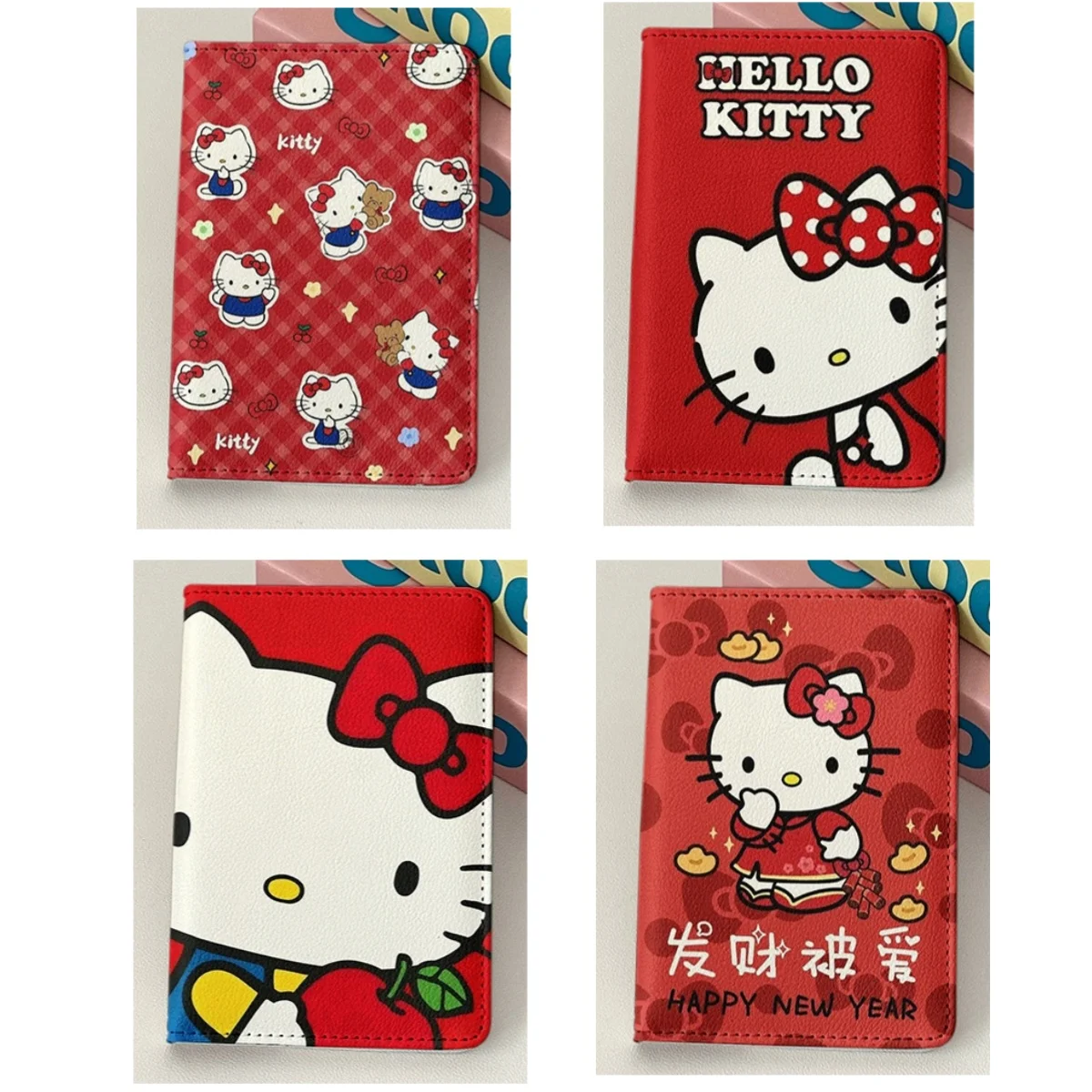 

hello kitty cute cartoon passport holder ID card bag protective cover multifunctional card bag travel portable holder luxury