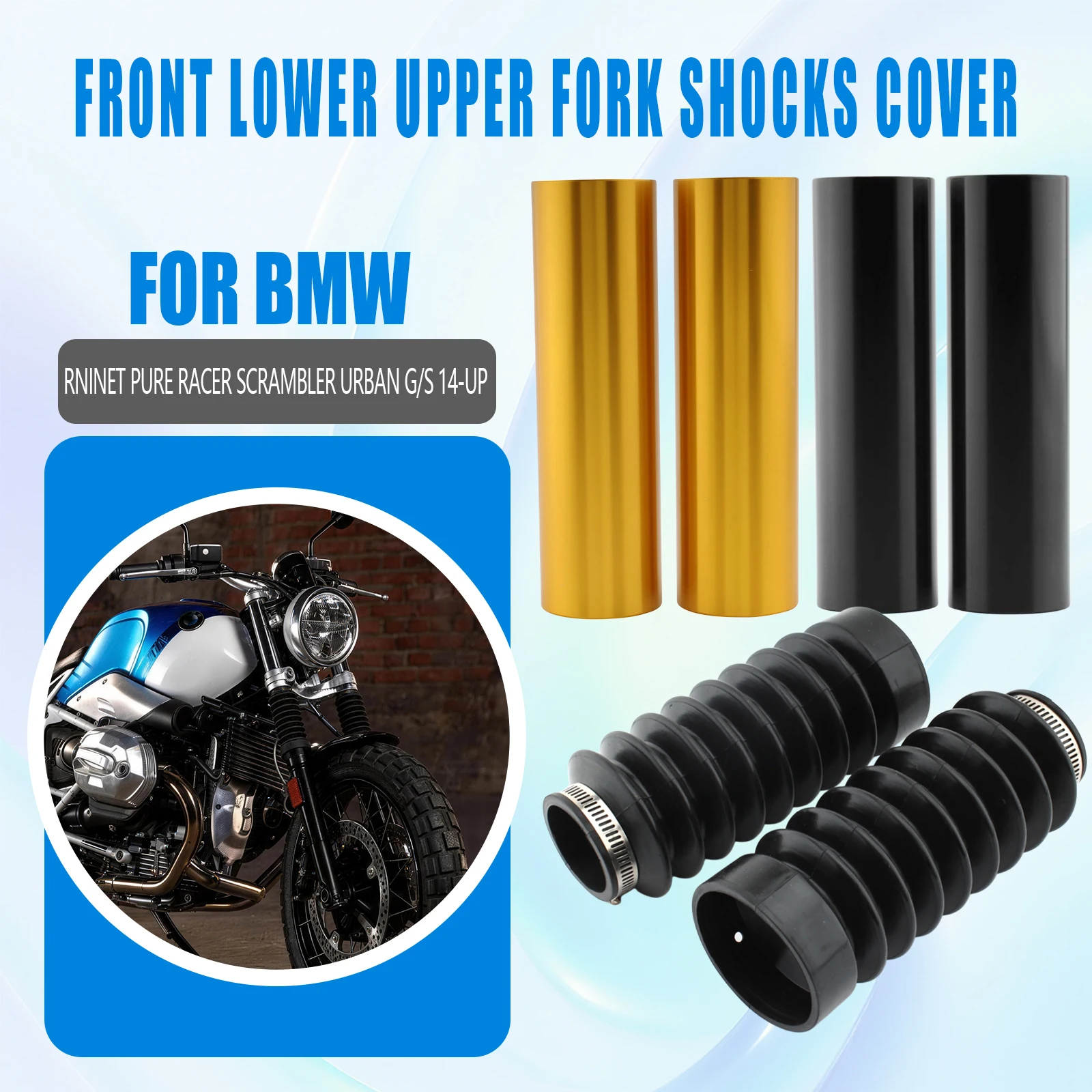 For BMW R nineT 2014-2025 Front Fork Boots Gaiters Dust Cover Rubber Shock Protector Urban Scrambler Pure Racer