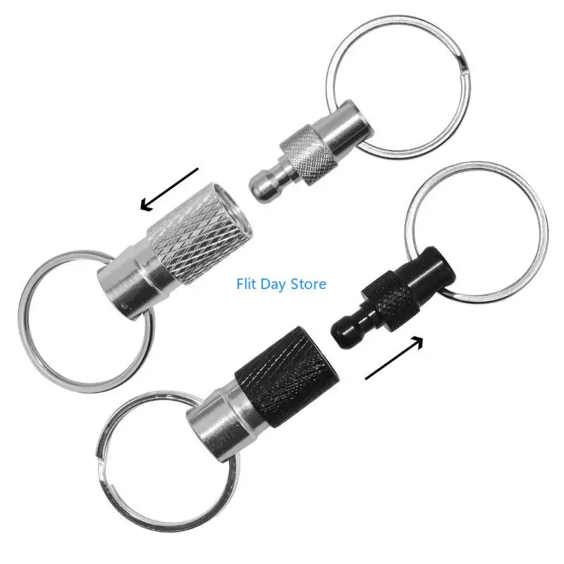 F92C Снижение Keyring Quick Metal Metal Keychain Double Rings функциональные