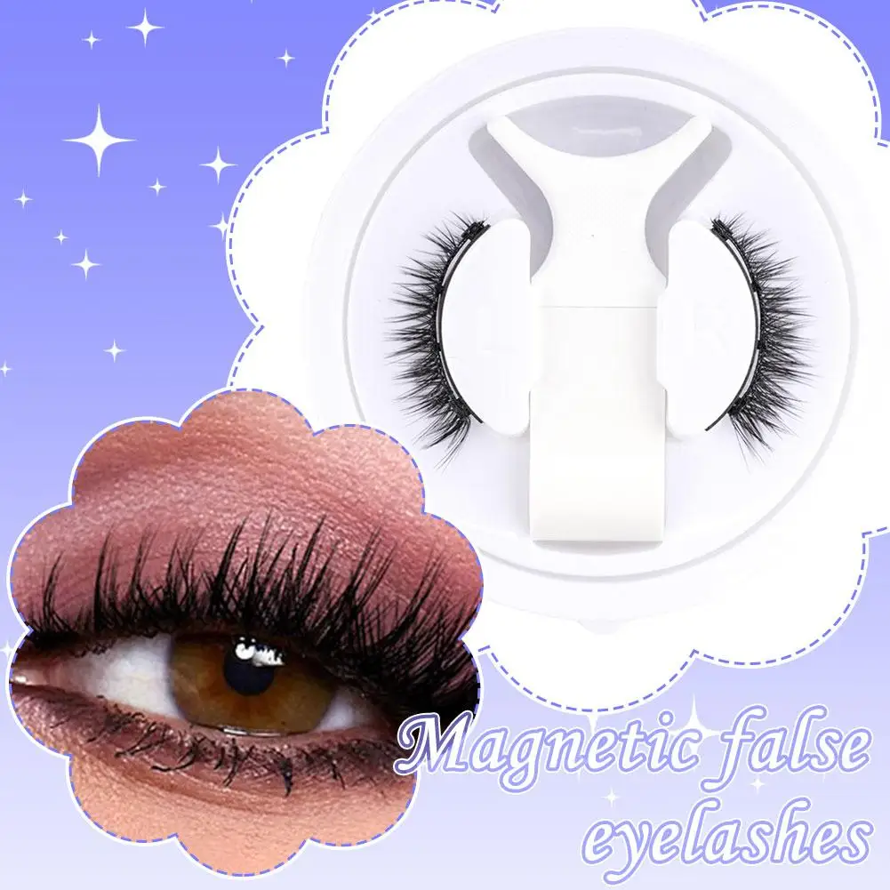 Faux cils magnétiques sans colle, 1 paire, réutilisables, aspect naturel 3D, en Faux vison, avec pincettes magnétiques, pour femmes
