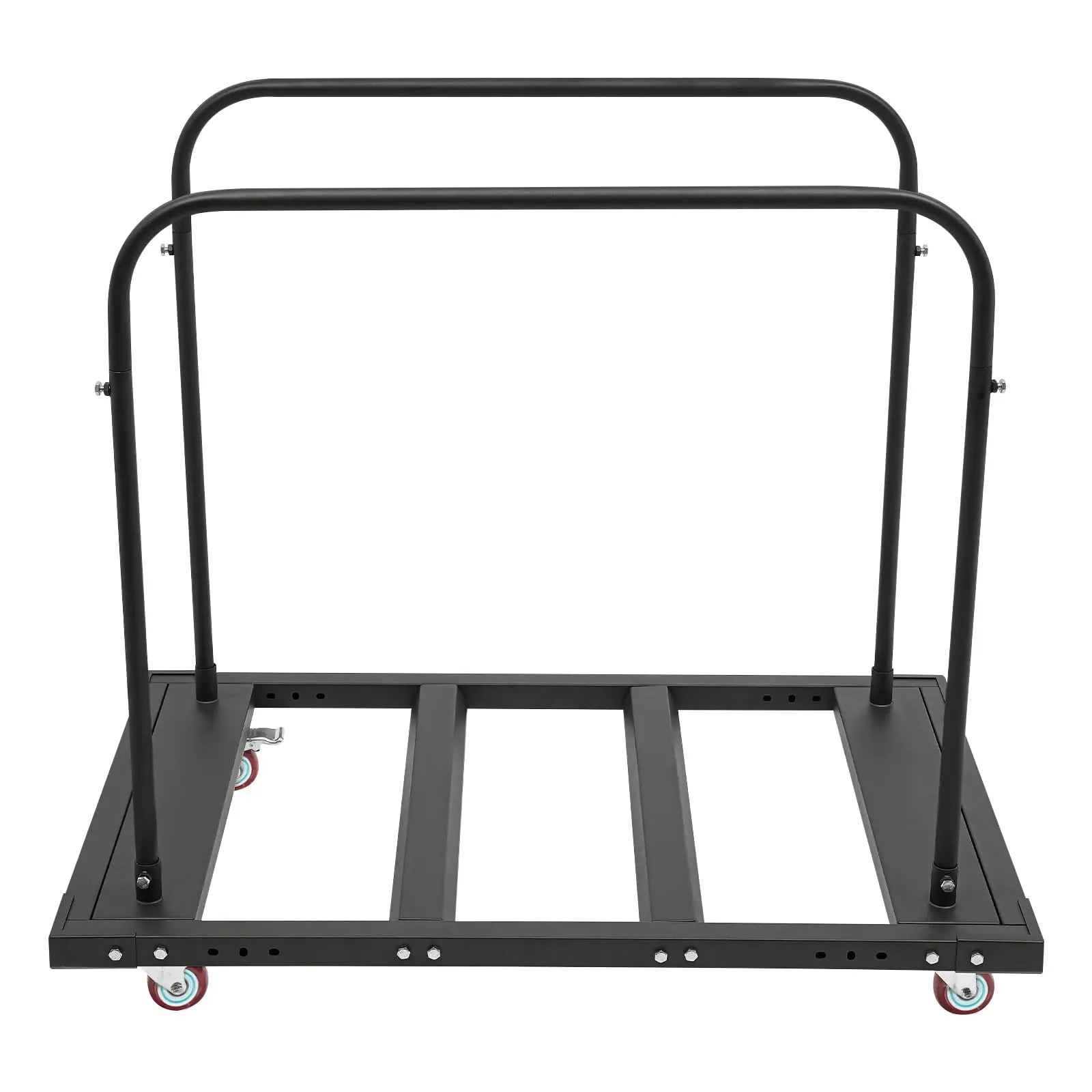 Heavy Duty Folding Table Cart with 264 lbs Capacity, Adjustable Middle Beam 3.35-9.09in, Movable Folding Table Trolley