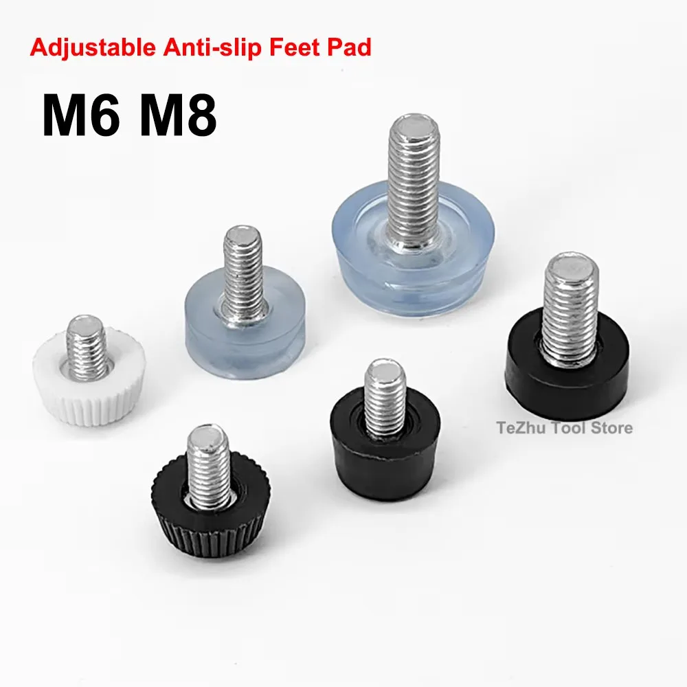 M6 M8 Leveling Foot Screw On Type PP Plastic Furniture Table Chair Sofa Leg Anti-slip Feet Adjustable Leveler Base Bolt Pad