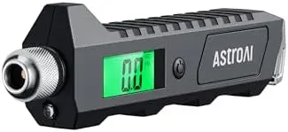 

AstroAI Digital Tire Pressure Gauge – 230 PSI, 4 Settings, Backlit LCD, Flashlight, Non-Slip – Black