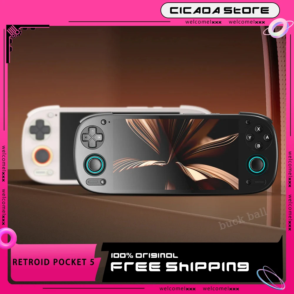 Retroid Pocket 5 Sd865 8+128g Rp5 5.5 Inch Oled Hd Screen Android Bluetooth 5.1 Pocket Handheld Gaming Console Custom For Gift