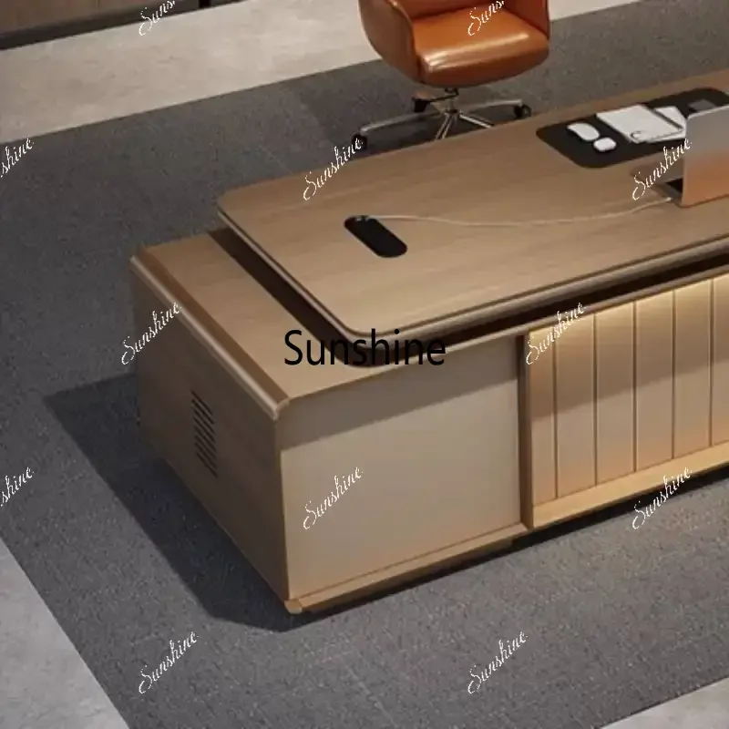 Wooden Asthetic Office Desks  Strong Drawers Modern Office Desks Luxury Computer Cheap Mesa De Escritorio Furniture