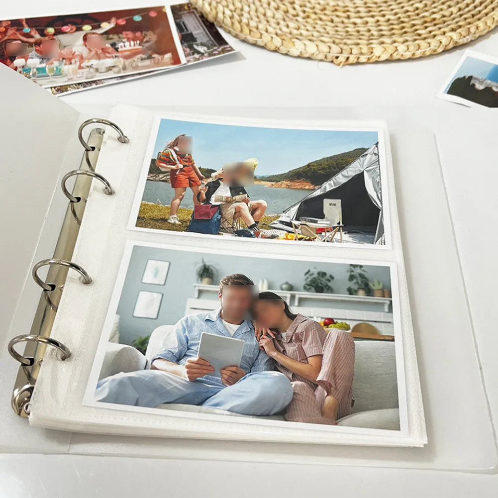 Protective Photo Sleeves 120 Clear for 4x6 Inch Cards Compatible with 4 Ring Binder for Photo and Card Collection Storage
