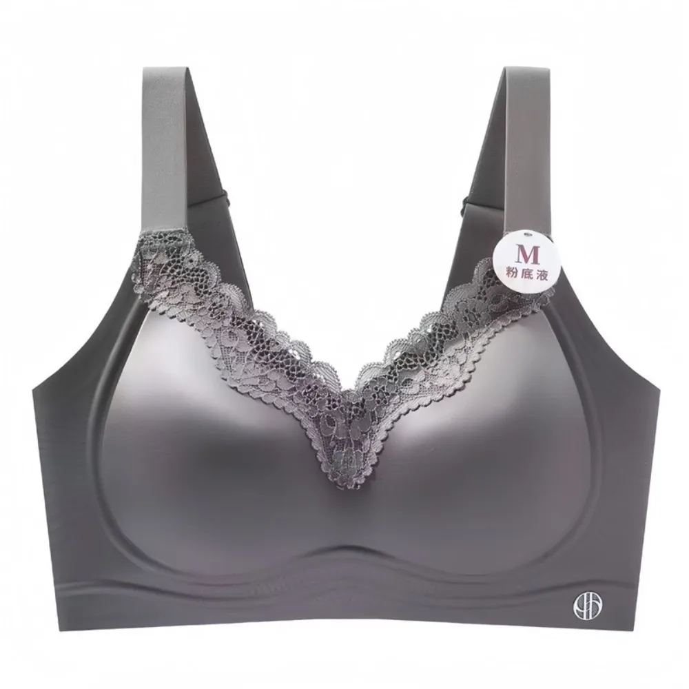 Pearl Satin Bra Women Push Up Lifting No Underwire Side Coverage Underarm Anti Sag Seamless Breathable Comfortable Shaping 34-40