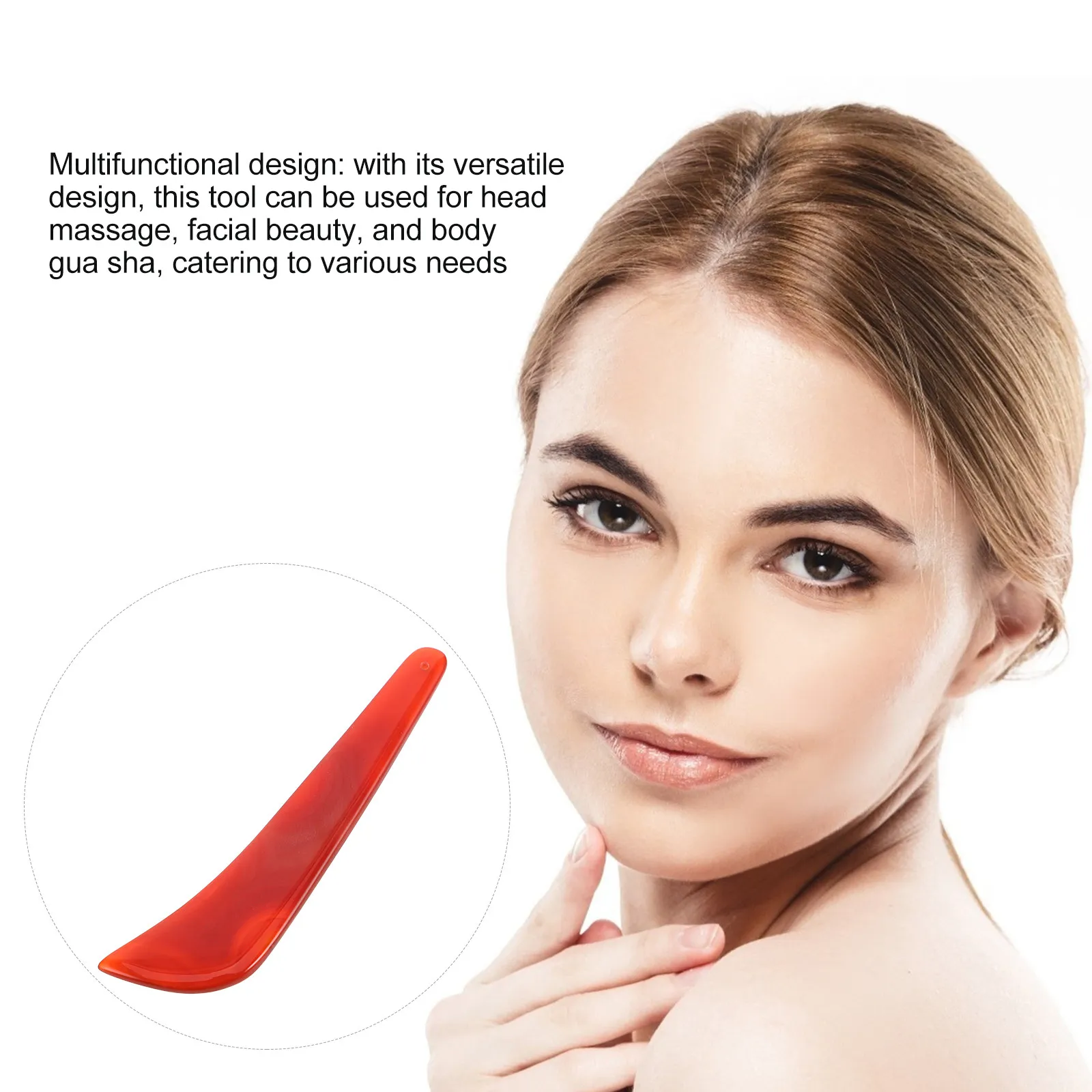 

Red Agate Gua Sha Facial Tool Jade Scraping Massager Face Eye Neck Body Muscle Skin Care Instrument