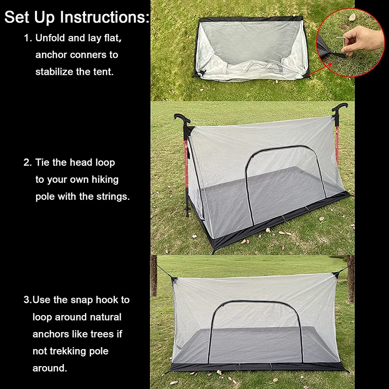 Outdoor Netting Tent Mosquito Net Ventilation Ultra Light Trekker Backpacking Tent Kids Mosquito Mat Keep Insect Away Home Decor