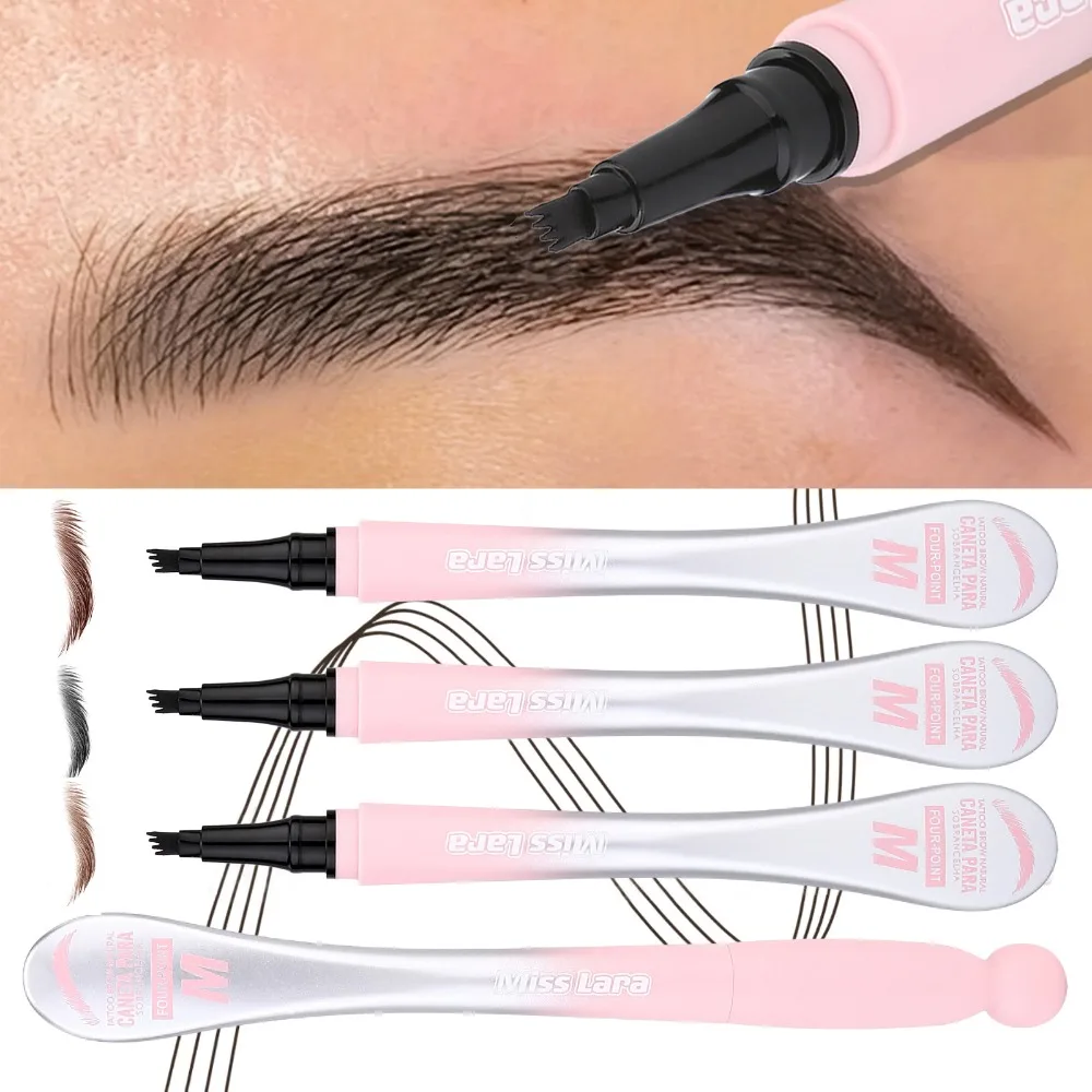 4 Fork Eyebrow Pencil Lasting Microblading Liquid Brow Tattoo Pen Makeup Waterproof Smooth Enhancer Hairline Filling Cosmetics