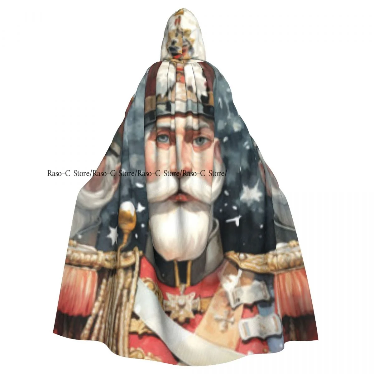 Nutcracker Watercolor Hooded Cloak Polyester Unisex Witch Cape Costume Accessory