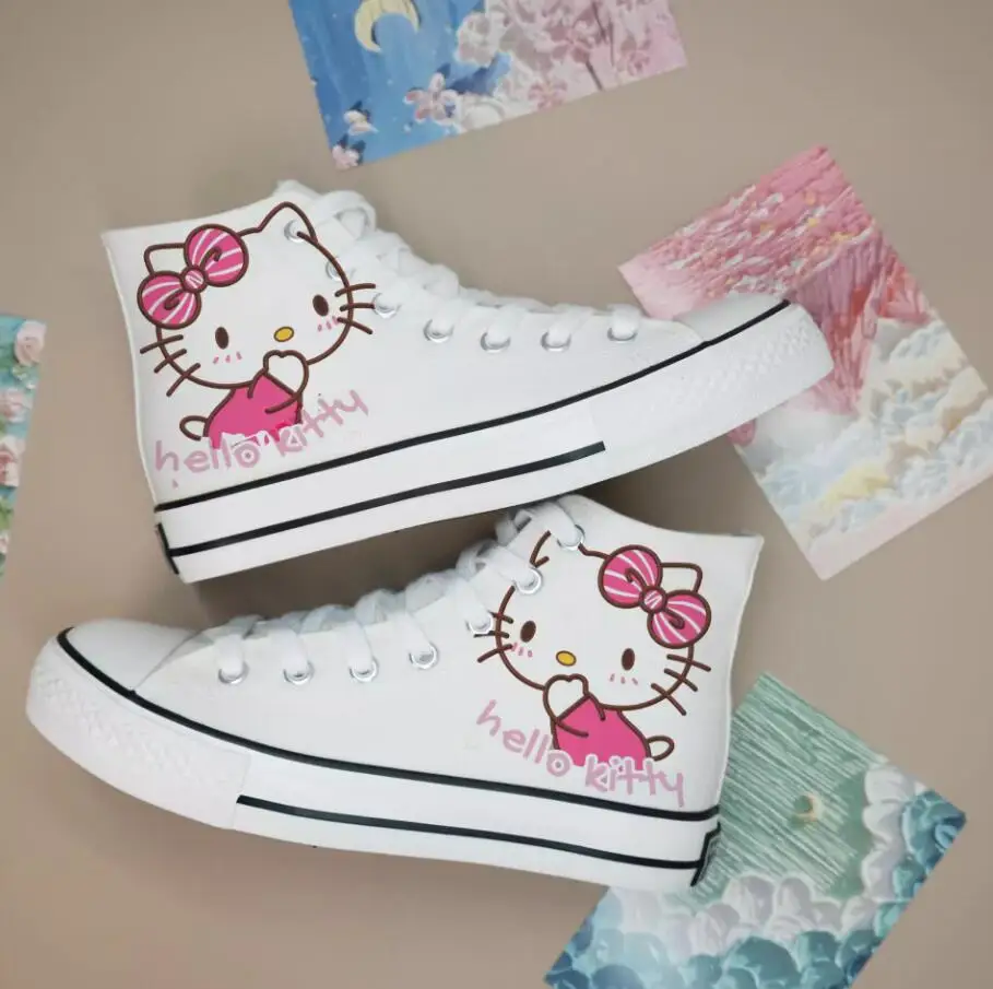 hello kitty Children Canvas Shoes Girls Running Sneakers Spring Fashion Teenager Kids Shoes For Boy Casual Shoes