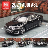 1/32 2021 Audi A8 55 TFSI Quattro Sedan Miniature Diecast Alloy Toy Car Model JKM Premium Collection Gift for Children Boy Kid