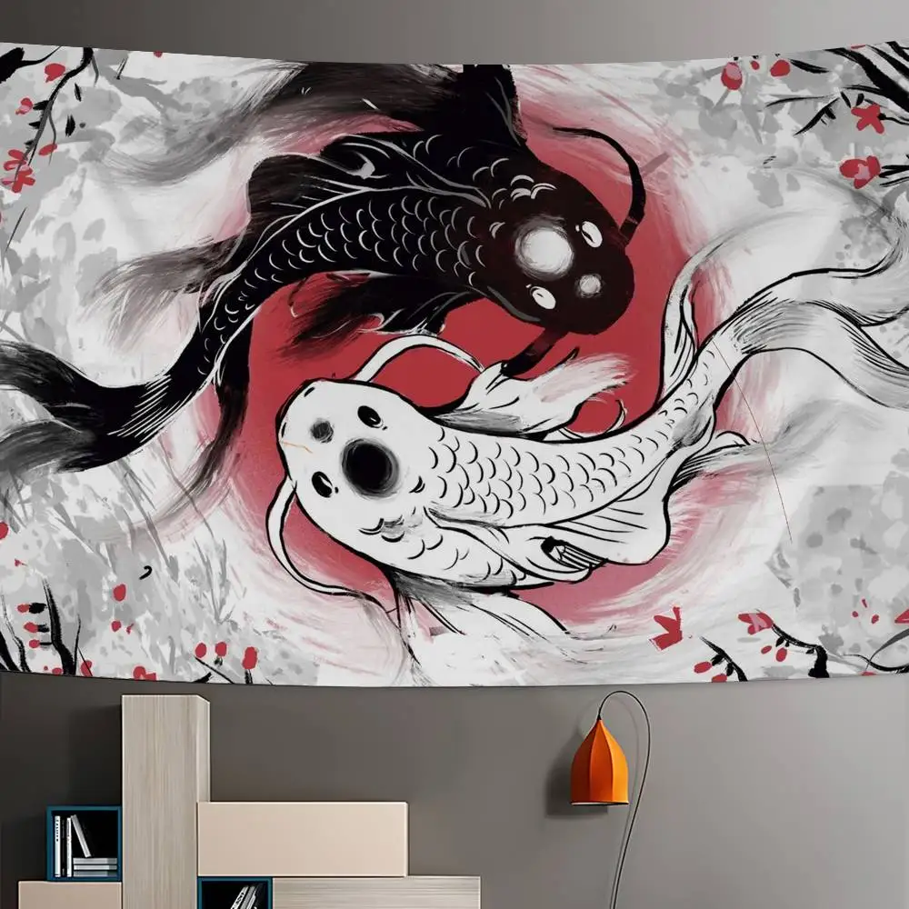 Chinese Dragon Anime Tapestry Hippie Flower Wall Carpets Dorm Decor Cheap Hippie Wall Hanging