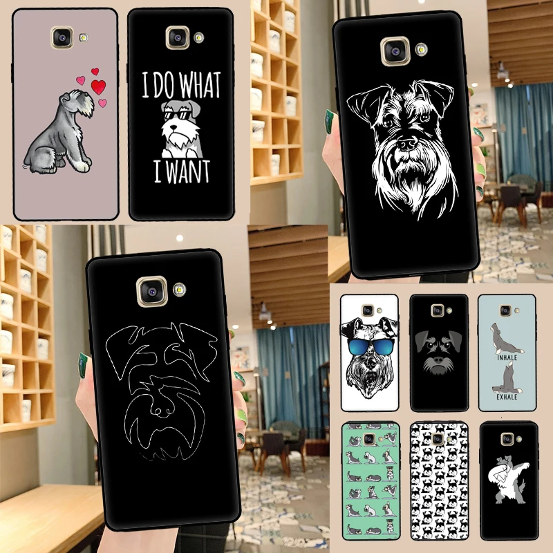 Cartoon Schnauzer Dog For Samsung Galaxy J1 J3 J5 J7 2016 A3 A5 2017 A6 A7 A8 A9 J8 2018 J6 J4 Plus Phone Case