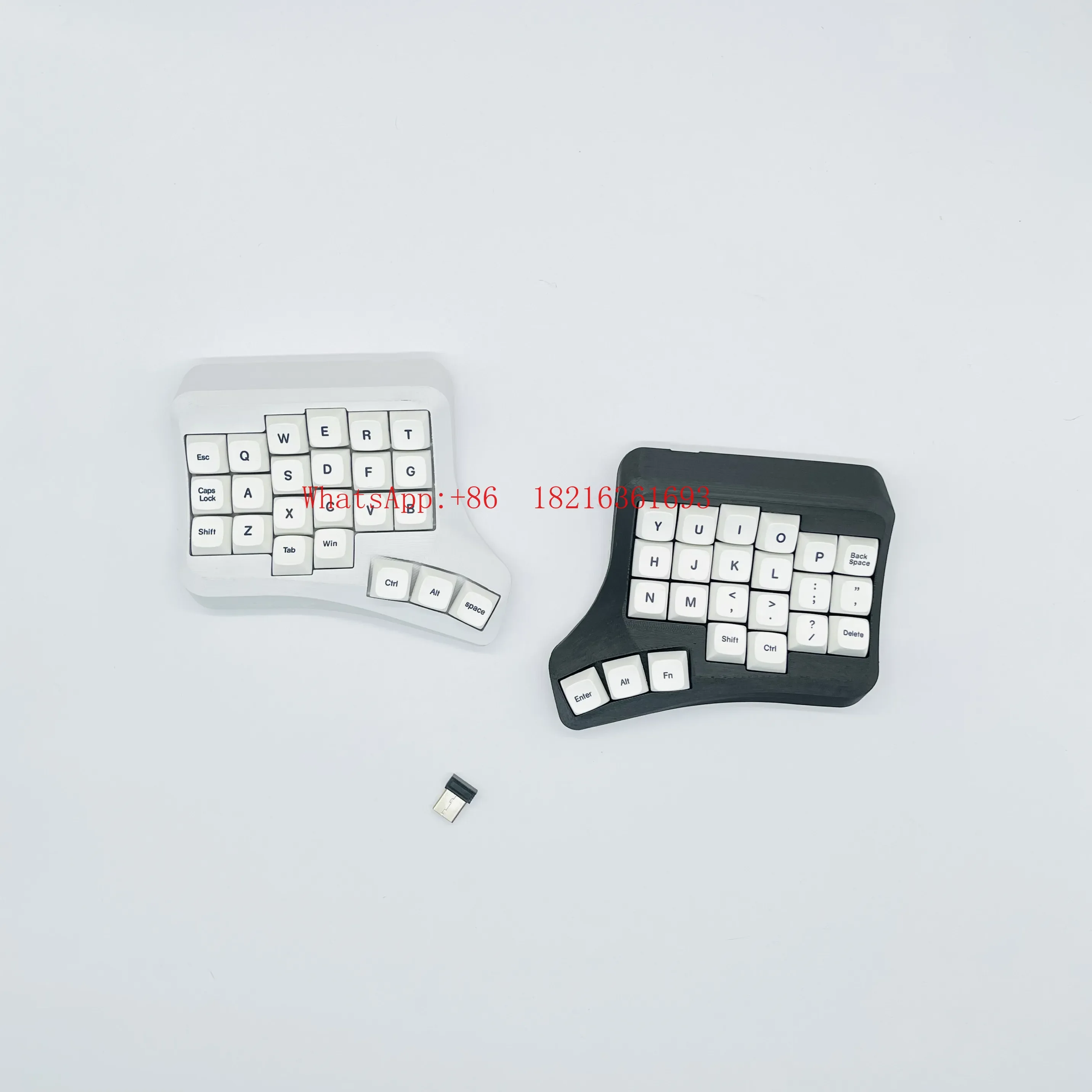 Limited Offer Wireless Split Mechanical Keyboard 2.4G Ergonomic Split 46 Keys Hot Swap VIAL Curved Surface