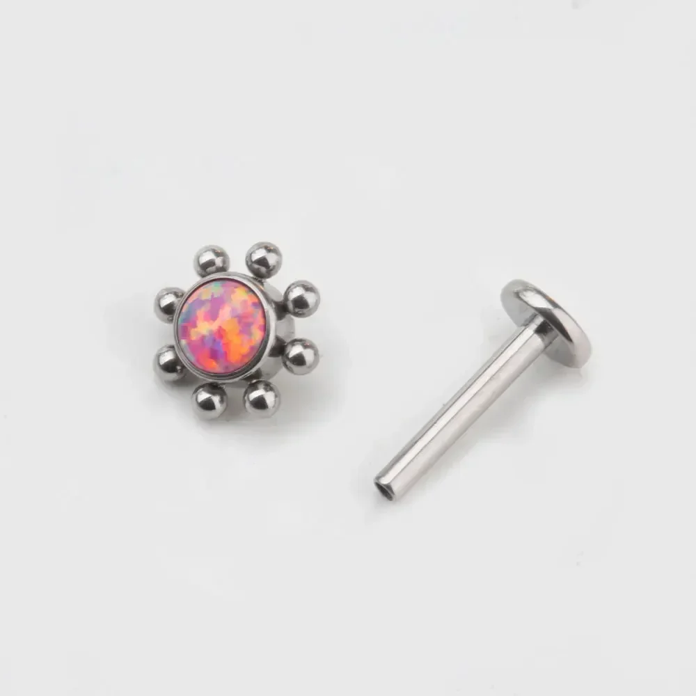 G23 Titanium Piercing Stud Earrings Women Opal CZ Labret Lnternally Threaded Wholesale Earring Tragus Cartilage Prevent-allergie