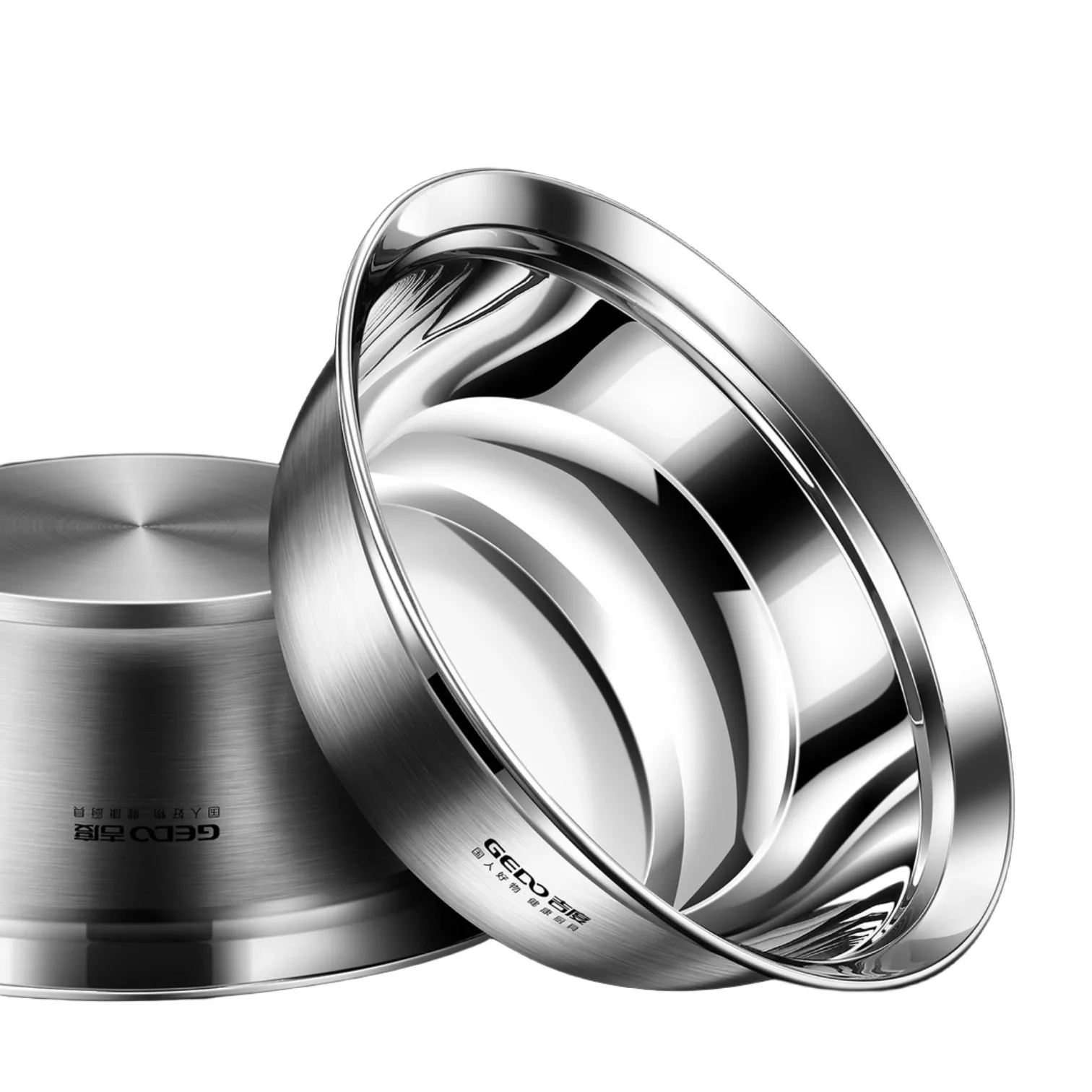 20~30cm Diameter 316L Stainless Steel Basin LFGB Certified 99.9% Anti-bacterial Main Course Plate Fall Resistant Dining Bowl