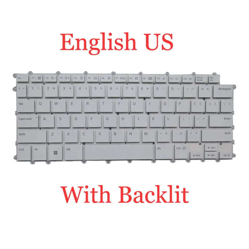 Laptop Backlit Keyboard For LG SG-B4110-XUA SN8B00BU1 SN8000B1 US AEW74233502 English US White No Frame New