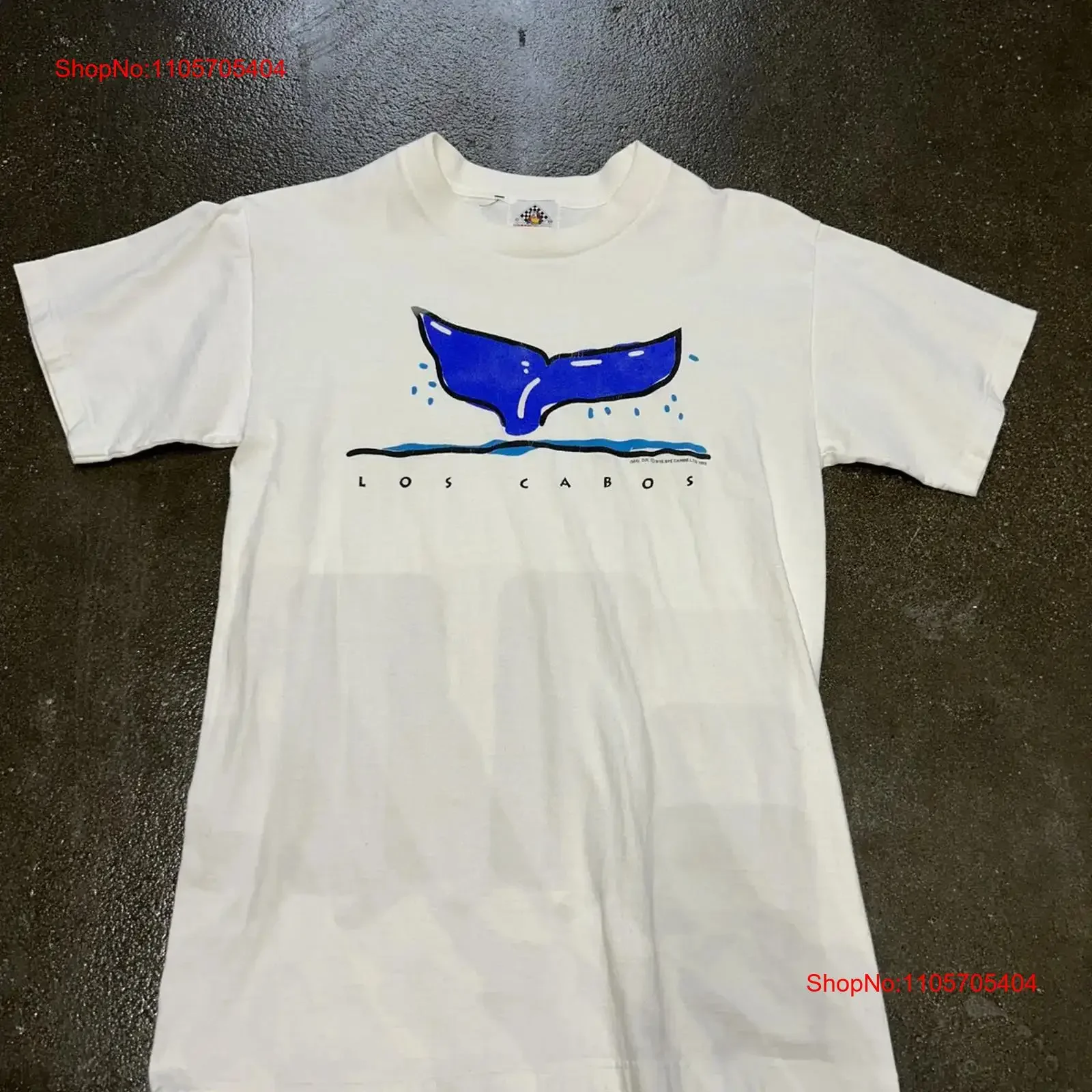 Vintage Bye Los Cabos T Shirt Mens Medium White Whale Tail 90s long or short sleeves vintage Washed Stylish