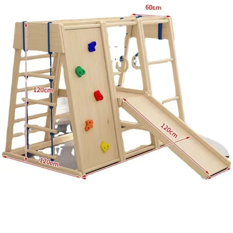 Custom polished wooden Montessori climbing triangle ladder Eco-friendly multi-functional folding sports climbing frame