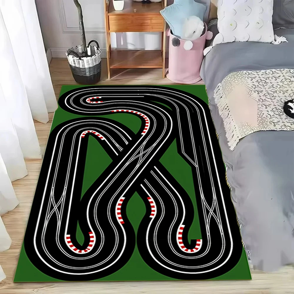 Interactive Highway Rug Toy Car Racetrack Play Mat for Kids Educational Nursery Carpet Bedroom Living Room Floor Decor